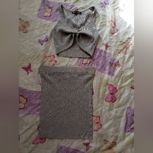 Two piece skirt and crop top set